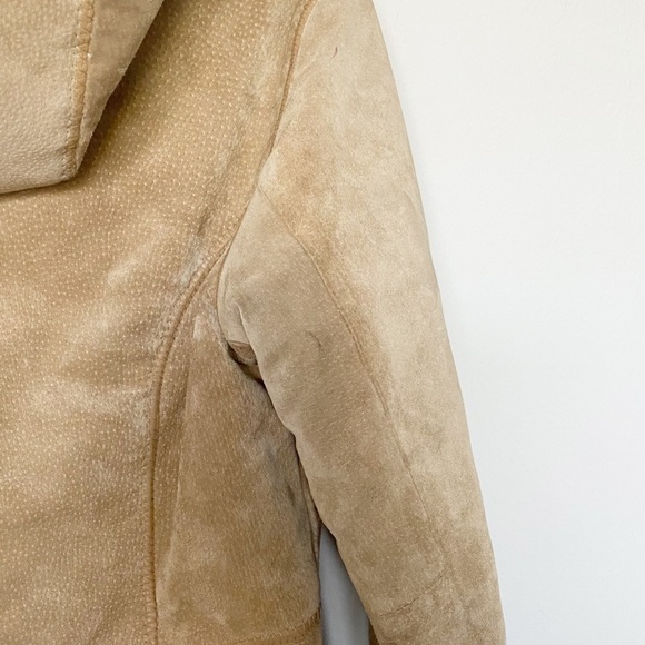 Wilsons Leather Suede Leather Hood Jacket Sherpa Lined Small FLAWS - Picture 7 of 12